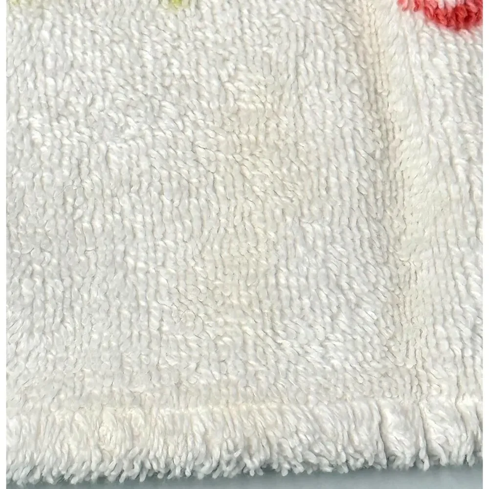 Vintage TerriSol Brazil Bath Towel w/Washcloth Set Pink Roses Shabby Chic Floral